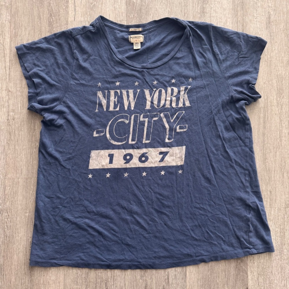 Denim & Supply Ralph Lauren RL Tomboy Blue New York City 1967 Graphic T-Shirt L